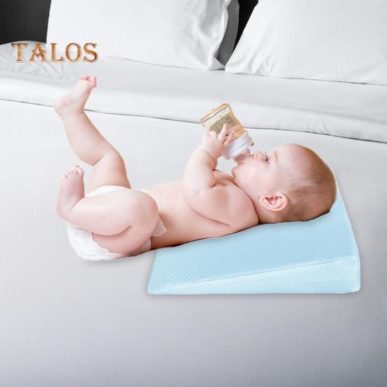 Poduszka do spania dla niemowląt z pianki memory, klin do karmienia piersią, antyrefluksowa poduszka klinowa dla niemowląt z pokrowcem na suwak do łóżeczka dla chłopców i dziewcząt