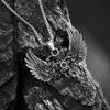 Retro Domineering Ouroboros Wrapped Around The Tree of Life Pendant Necklace Men's Personalized Punk Cool Casual Jewelry Gift
