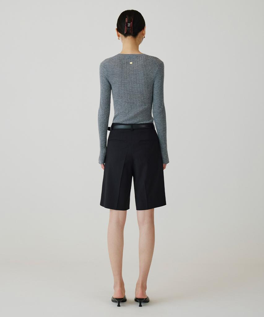 Siyajyu Sikn2177 Hairy Ribbed Knit_Melange Gray