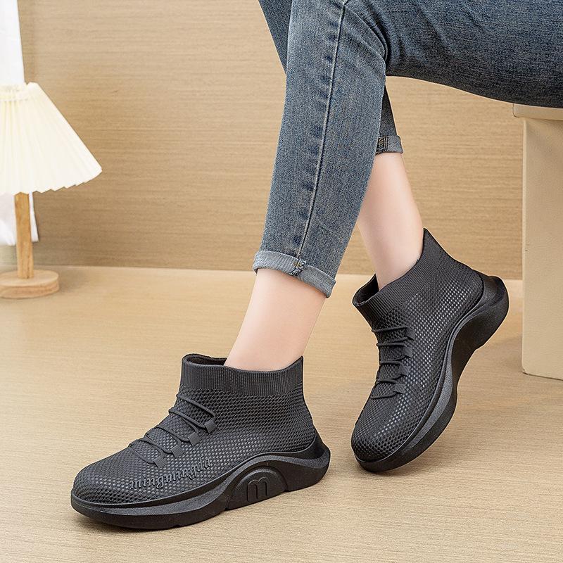 Kurze Röhre Mode wasserdichte Schuhe Damen Gummischuhe Küche Arbeit Regenstiefel Anti-Rutsch-Überschuhe Outwear Schuhe