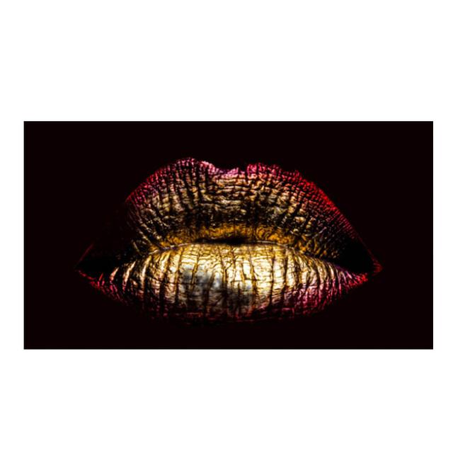 

Золотые губы, холст, картина, черное золото, сексуальные постеры для губ и принты, настенные художественные картины для гостиной, домашний декор Cuadros 60cm×170cm NoFrame