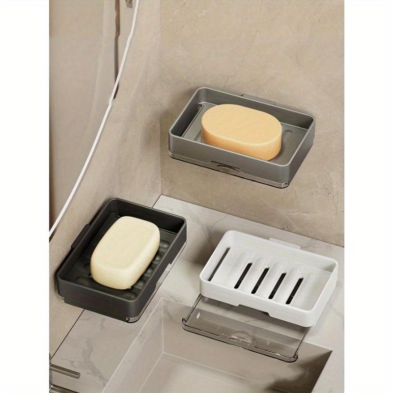 

1pc Wall Mounted Soap Holder, Household Soap Rack, Drain Soap Tray, Soap Storage Rack For Home Bathroom, Bathroom Accessories белый