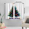 Set Of 2 Plane Printing Curtains Roller Blinds Blue Christmas Tree Ornaments Versatile Durable Polyester Without Rod Home Curtain