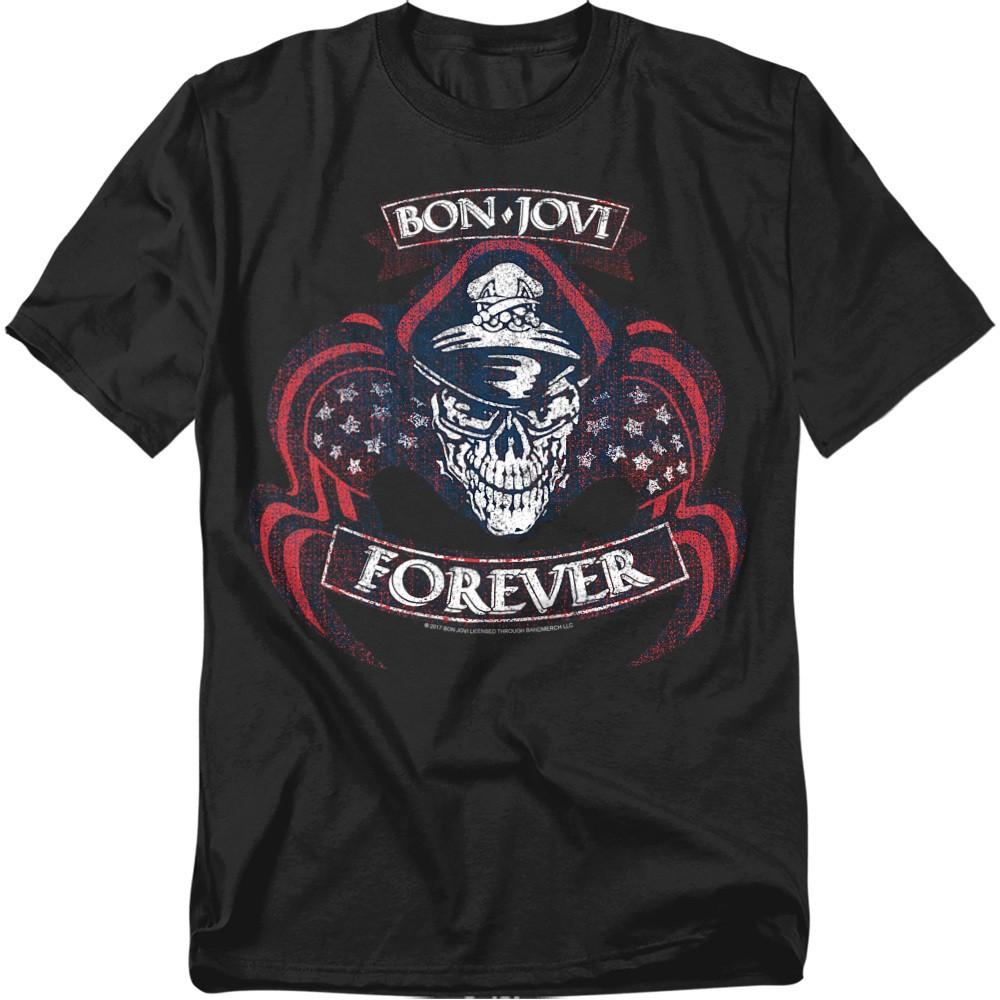 Bon Jovi Forever Skull T-Shirt S-5XL Black XXL