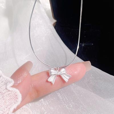 Sweet Bow Necklace for Women, Minimalist and Minimalist Design, Gentle and Fresh Neckchain