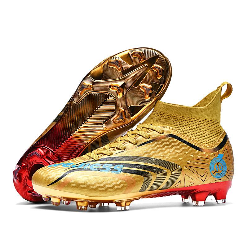 New Kids Men's School Breathable High Top Long and Short Spike Soccer Boots Grass Training Shoes