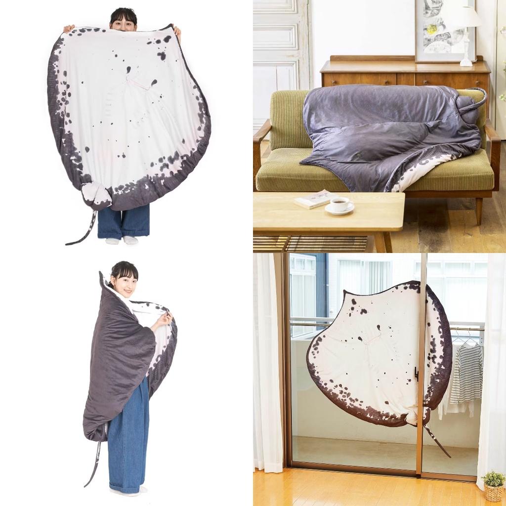 Custom-made Devil Fish Plush Toy And Throw Blanket Set Ideal Gift For Girls