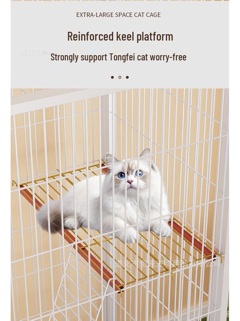 Extra-Large Three-Layer Cat Cage Villa for Household Use