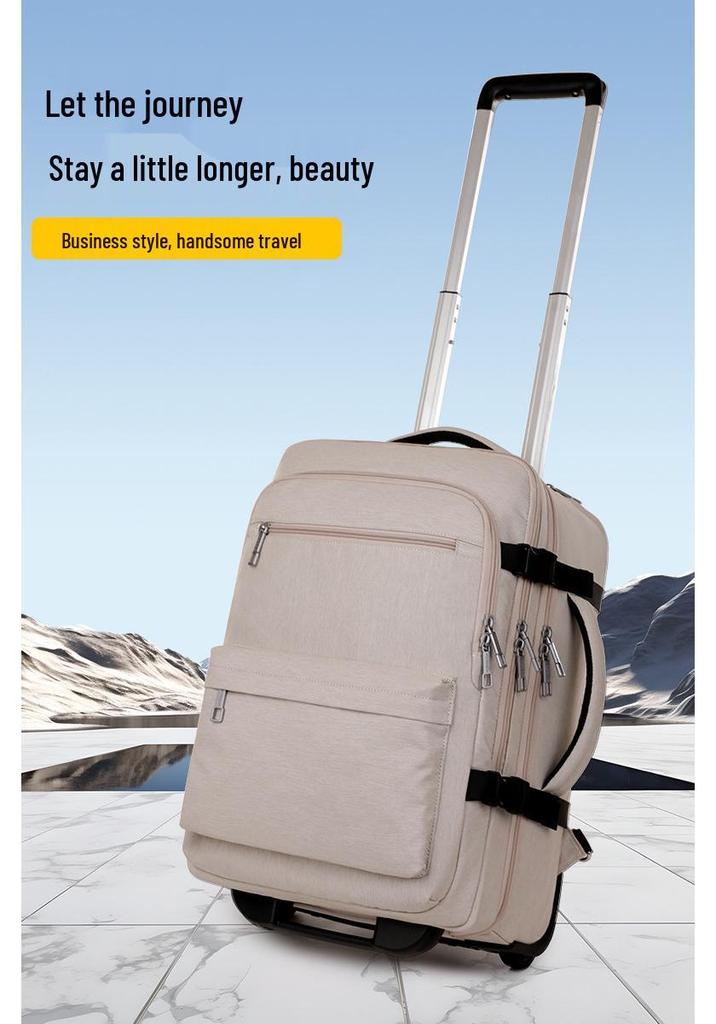 VIASTA Business Casual Rolling Backpack - Multi-Compartment, Large Capacity, Double Shoulder Design