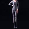 Sexy Women Oil Glossy Shiny Elastic Bodysuit Yoga Shapping Tights Bodycon Rompers Silky Satin Jumpsuits Maid Leotard