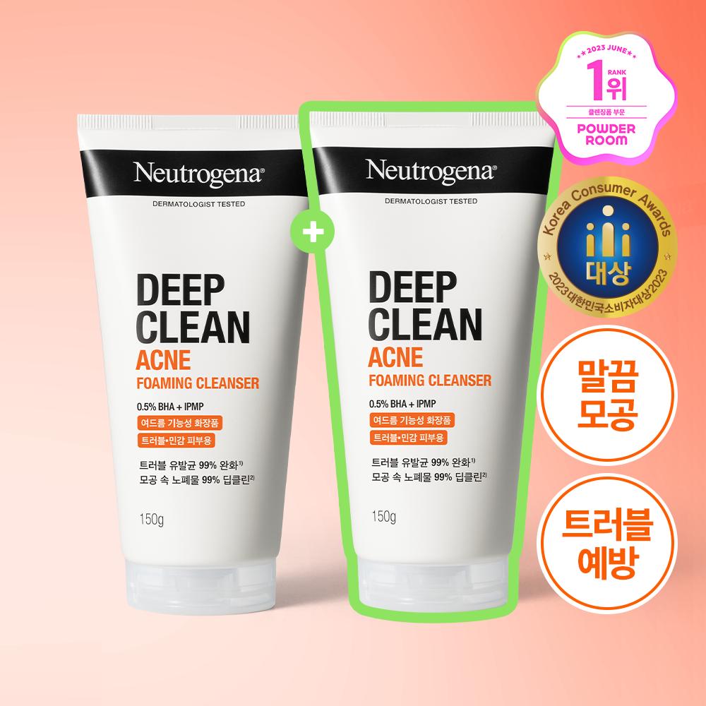 Neutrogena [Clean Pores Prevent Trouble] Neutrogena Deep Clean Acne Foaming Cleanser 150g Double Plan