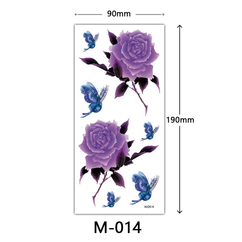 Waterproof Three-Dimensional Color Print Tattoo Sticker, Butterfly Flower Animal Tattoo
