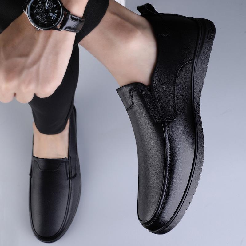 6238 Men'S Shoes Loafer Leather Shoes Spring Low-Top Leather Cowhide Flat Bottom One Pedal Driving Casual Shoes Business Single Shoes