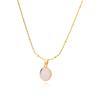Cute Sweet Gold Color Stainless Steel Water Drop Opal Stone Pendant Necklace for Women Charm Bride Collar Jewelry Colorfast
