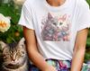 Floral Cat Shirt Cat Mum Shirt Animal Lover Tee Cat Lovers Shirt Gift Floral Cat Tee Cat Lover Shirt