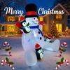 6.8FT LED Inflatable Xmas Yard Decor Snowman Penguins Christmas Toy Gift Outdoor Home Decoration Ornament Festive Supplies Decor