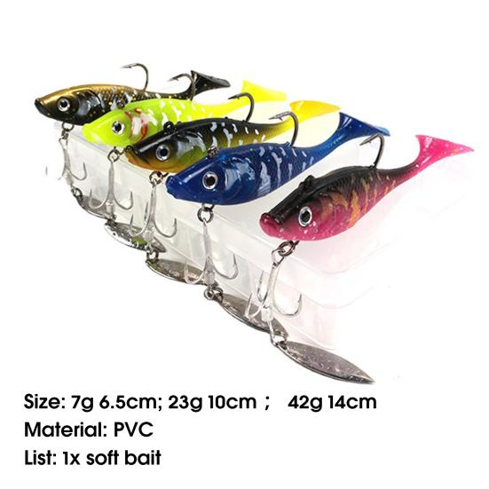 7/23/42g Fishing Soft Bait Life-like Tempting Vivid Simulation Fish Shape Treble Hooks Soft