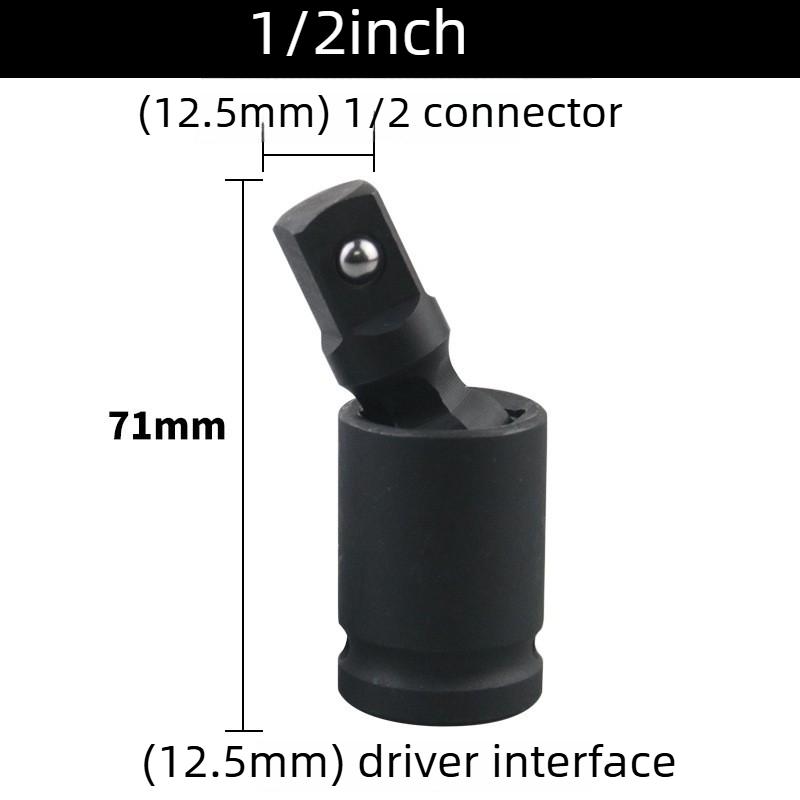 Universal Impact Joint Socket 360 Degree Rotation Wobble Adapter Extension 1/4 3/8 1/2" Swivel Knuckle for Car repair Tools
