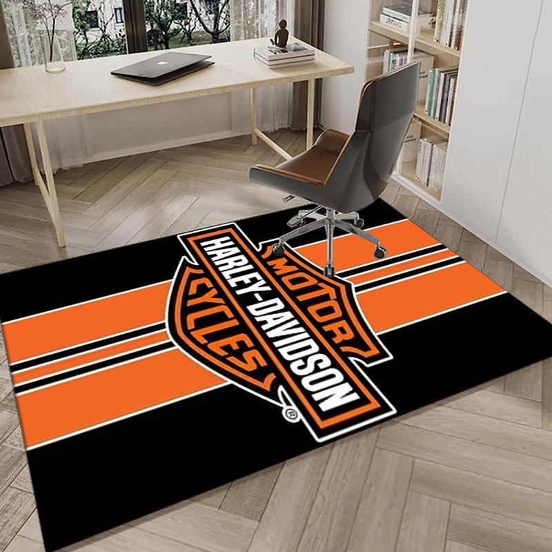 Harley-davidson Motorcycle Artwork Area Rug Office rug, Chair Rug, Decor Carpet Livingroom bedroom Mat, Large Size Fan gifts Christmas gifts