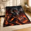 Lava Dragon Coral Fleece Blanket Fantasy Fire Decor