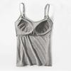 Adjustable Straps Sleeveless Solid Color Bra Vest Women Padded Sling Casual Bra Tank Top
