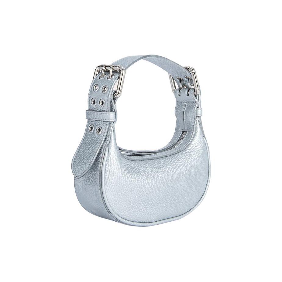 By Far Adjustable Top Handle Leather Mini Shoulder Bag Women Handbags Silver 22PFMNSSSVFLTSMA