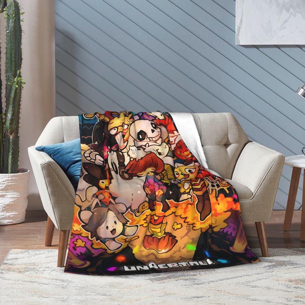 Undertale Blanket Coral Fleece Plush Summer  Multi-function Soft Throw Blanket for Bed Outdoor Plush Thin Quilt