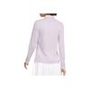Nike Solid Color Logo Print Half Button Pullover Long Sleeve Polo Shirt Women Tops Pink Purple DH2317-530