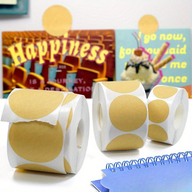 1000 buc/2 role Hârtie kraft rotundă Hârtie pentru etichete autoadezive Clasificare articol Nume autocolante Etichete personalizate