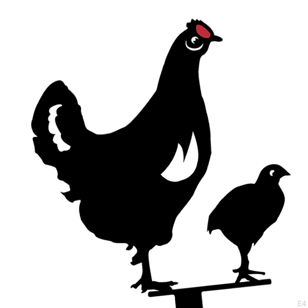 Chicken Silhouette Stakes for Yard Outdoor Garden Statue Decoration, Shadow