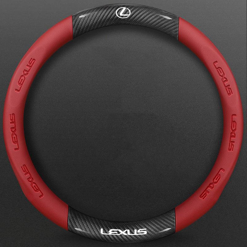 Car Anti Slip Carbon Fiber Leather Steering Wheel Cover For Lexus GX460 Ct200h IS250 ES 220D IS200 Fsport GS GX IS LS LX NX RX