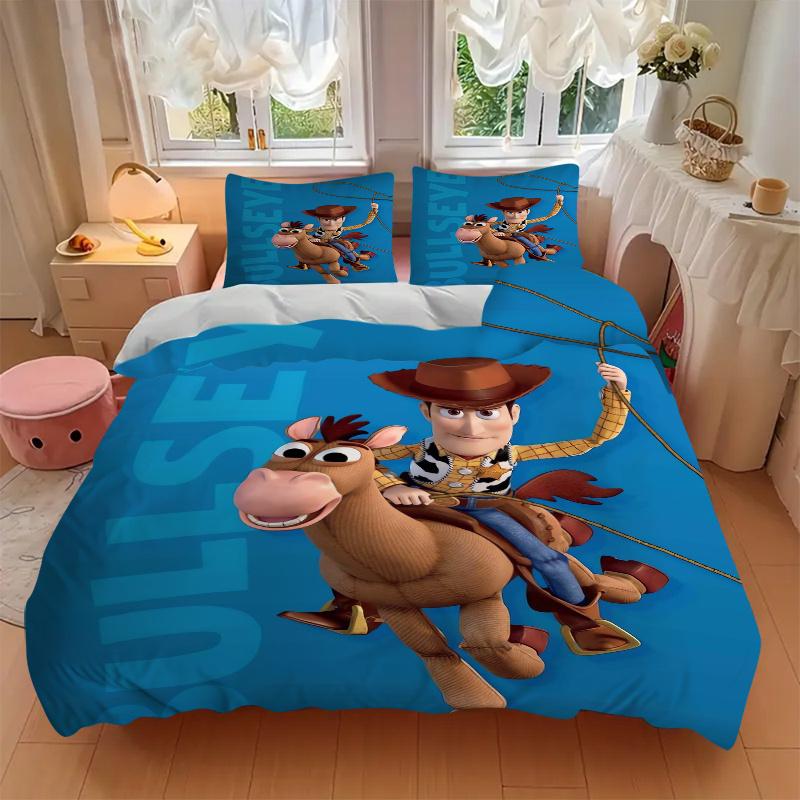 3pcs Woody & Bullseye Bedding Set Includes 1 Quilt Cover and 2 Pillowcases, Comfortable D093