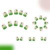 24 Pieces Irish Themed Short False Nail with Green Shamrock Designs Full Cover Acrylic Nail Manicure for Patrick's Day