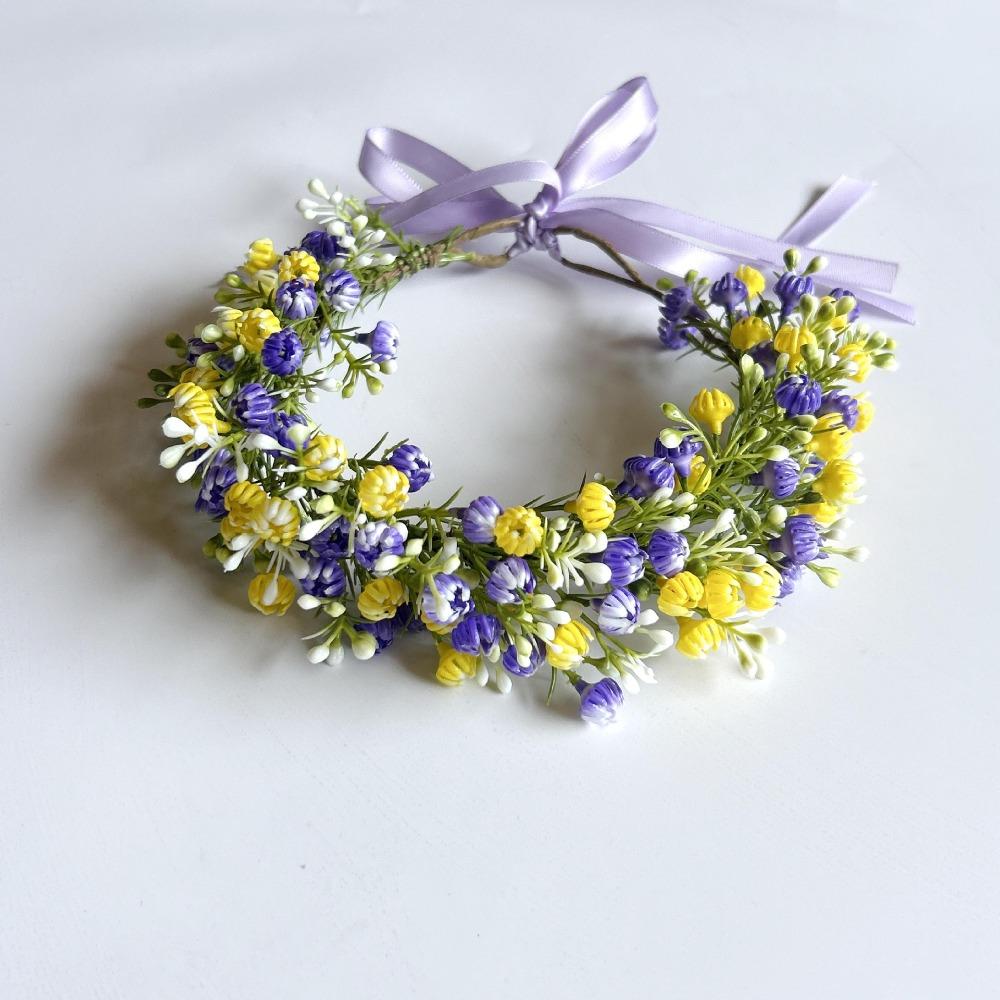 Boho Style Floral Headband Simulated Flower Wedding Headpiece Bridal Wreaths  Seaside Vacation