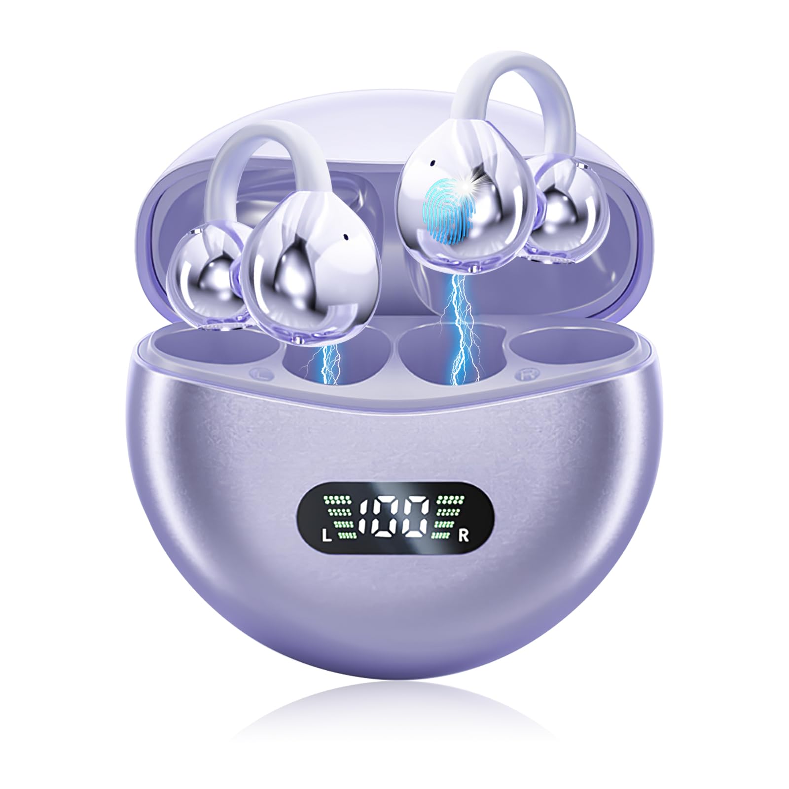 

GHDVOP Earphones bluetooth New Enhanced Sound Super Ear Wireless Open Ear Stylish Sound Sound Leak Will Not Block Your ENC Call Noise Includes Ear