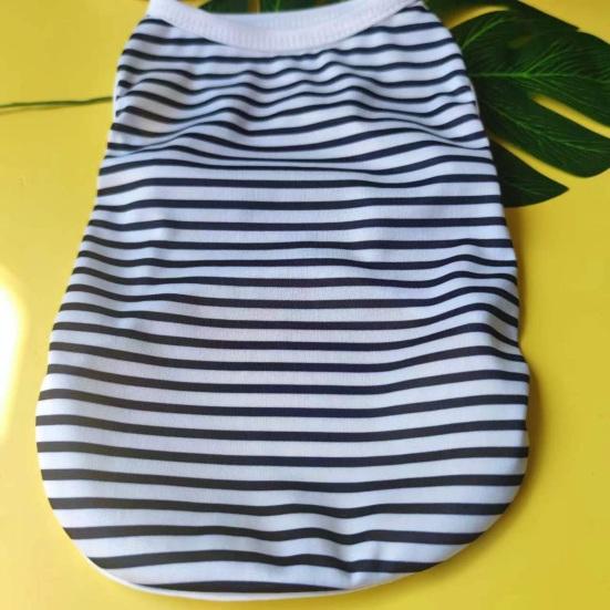 Dog Striped Vest Pets Casual Sleeveless Pullover Round Neck Vest Puppy Apparel for Girls Boys Daily Wear Travel Street Wear
