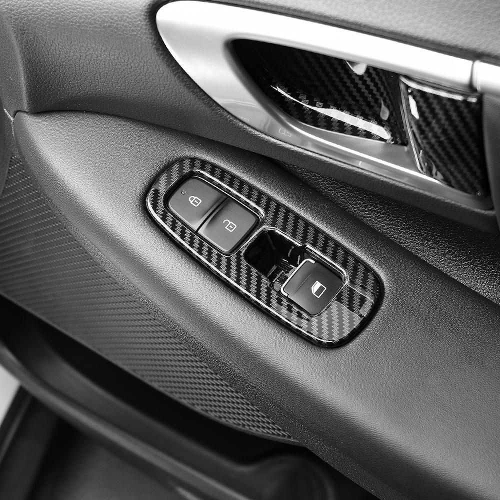 For Hyundai Sonata 2025 2026 Car Tuning Carbon Fiber ABS Car Armrest Window Button Cover Door Panel Trim Accessories LHD