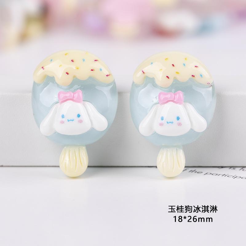 

10 Pcs New Cartoon Bright Surface Ice Penetration Ice Cream Resin Flatback Jewelry Making Manicure Hairwear Accessories A30