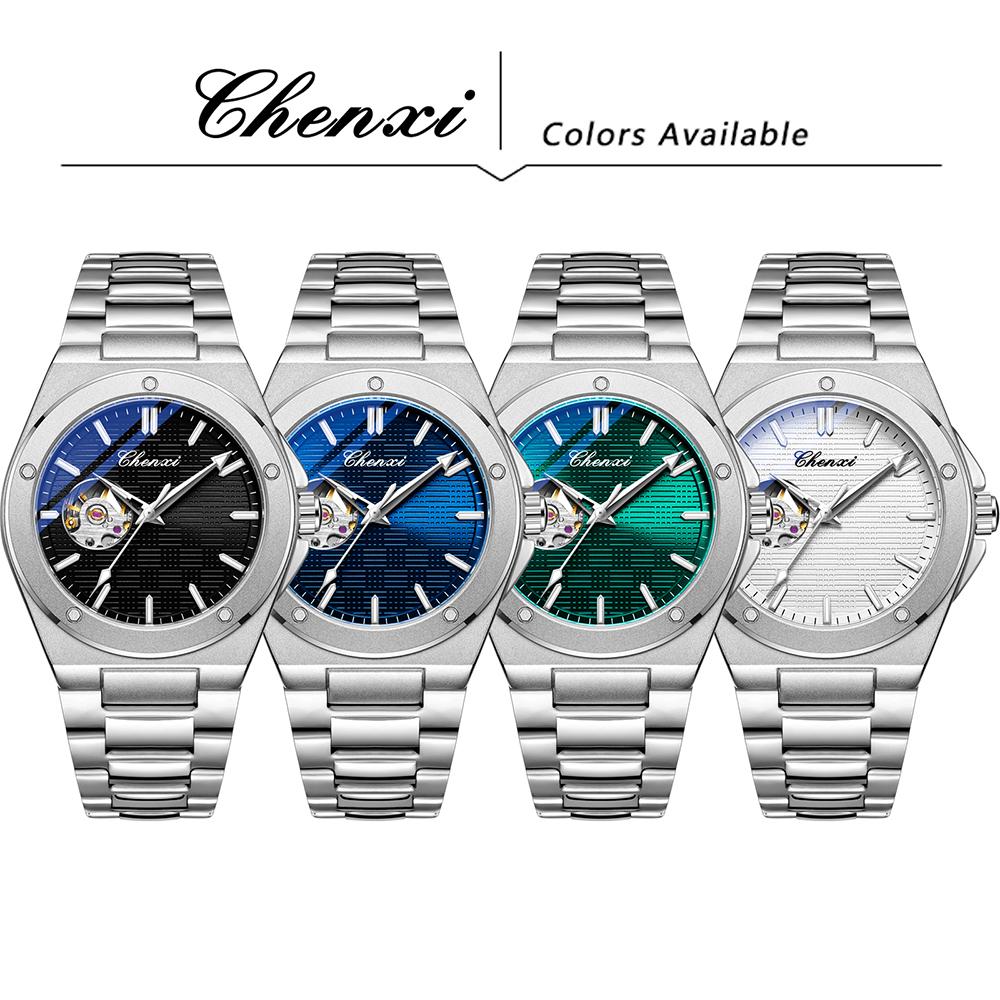 CHENXI Mechanical Man Watch Automatic Luminous Water-Resistant Steel Bracelet Fashion Mechanical Wristwatches Men