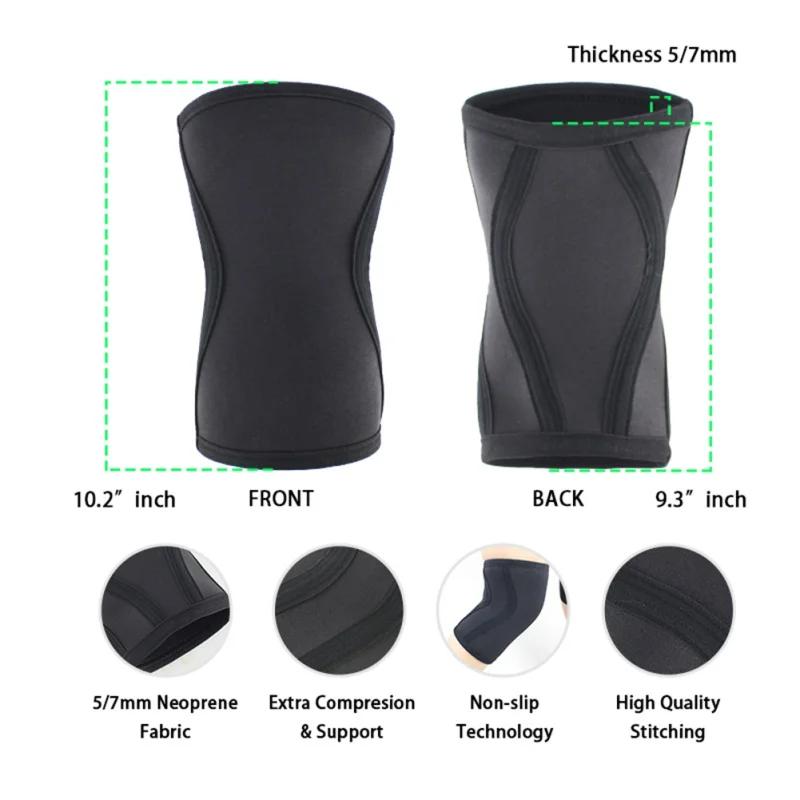Fitness Gym Training Squats Knee Protector Kneecap Sports Safety 1pc 7mm Compression Neoprene Weightlifting Knee Pads
