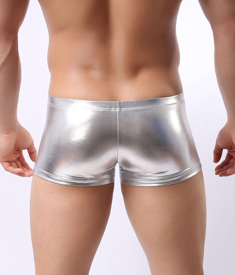 Sexy Men's Faux Black Leather Panties Underwear Man Boxer Briefs Trunks Boxer Shorts And Underpants Boxers Man Pack