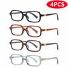 4pcs Fashion Women Small Square Eyeglasses Frame Anti Blue Light Eyeglasses Outdoor Casual Eyewear Rivet Glasses Unisex