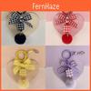 Fashionable Korean Style Grid Bead Keyring With Alphabet Pendant For Bags And Keys