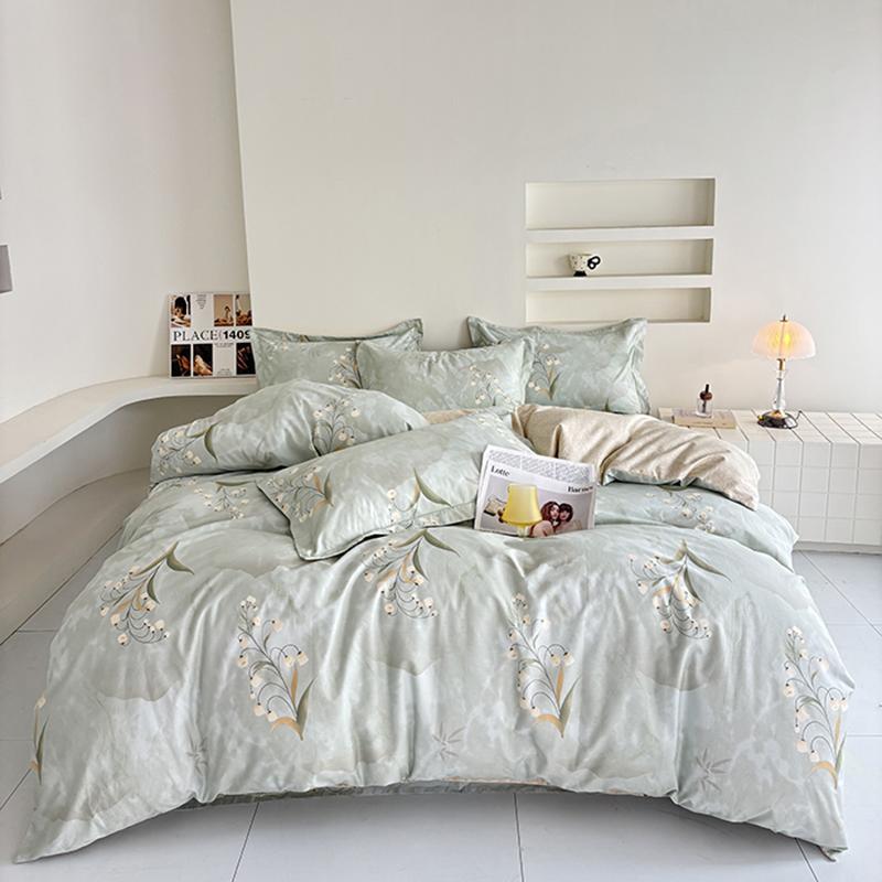 100% Cotton Printed Duvet Cover Set 3PC Soft Skin Friendly Bedding With One Quilt Cover And Two Pillowcases