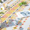 HARUMAKI Table Cover, Tablecloth, Table Mat, Cotton Linen, Colorful Geometric Pattern, Modern Tablecloth, 140*260cm/140*180cm, Tassel Table Cover, Hom