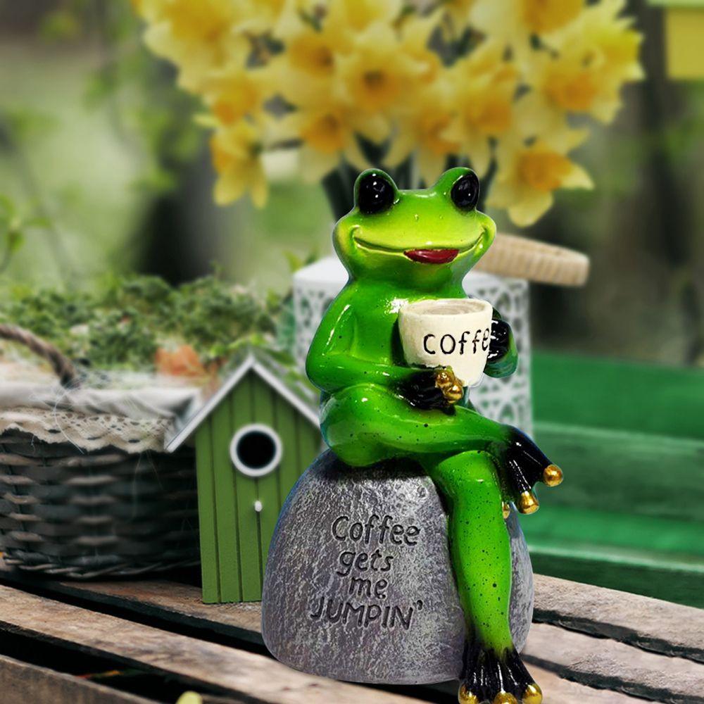 Frog Sitting On Stone Personalized Collectible Frog Statue Mascot Frog  Figurine Garden Decoration