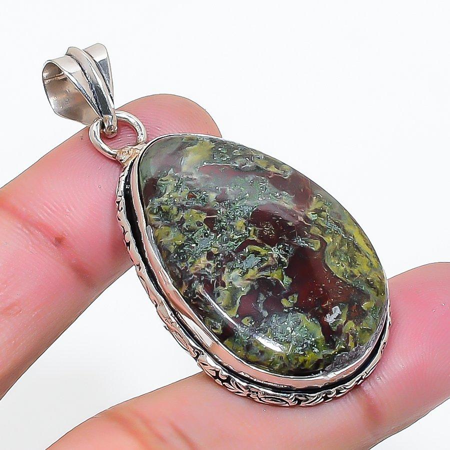 Natural Dragon Blood Gemstone Handmade 925 Sterling Silver Pendant 1.89  AP-15148
