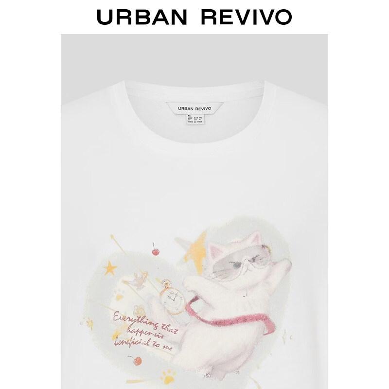 UR2026 Women's Pastel Pet Print Cotton T-Shirt