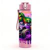 1PC Colorful Dragon DJ Music Cartoon 750ml Color Plastic Sports Water Bottle Leakproof Flip Straw Lid Suitable for Sports Office Home Use