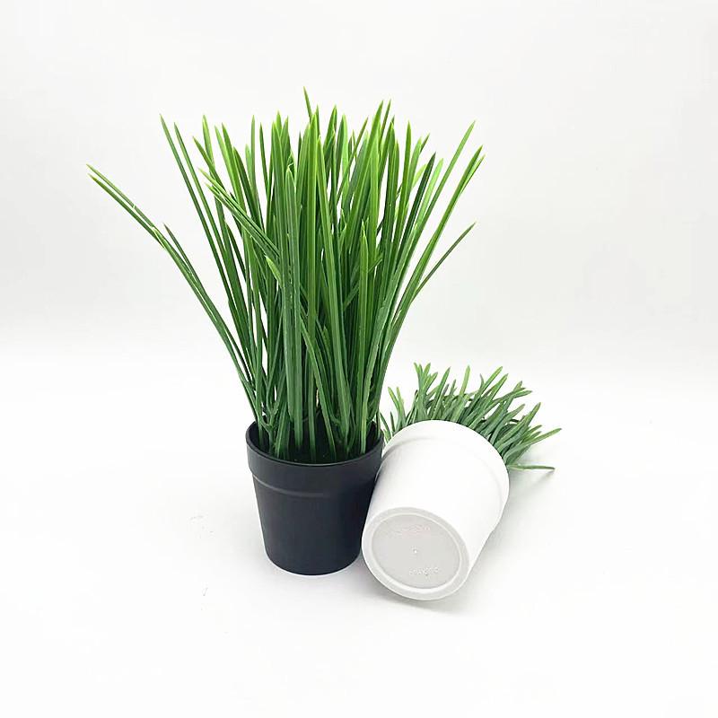 Artificial Allium Ascalonicum Potted Plant With White Or Black Pot For Event And Home Decoration